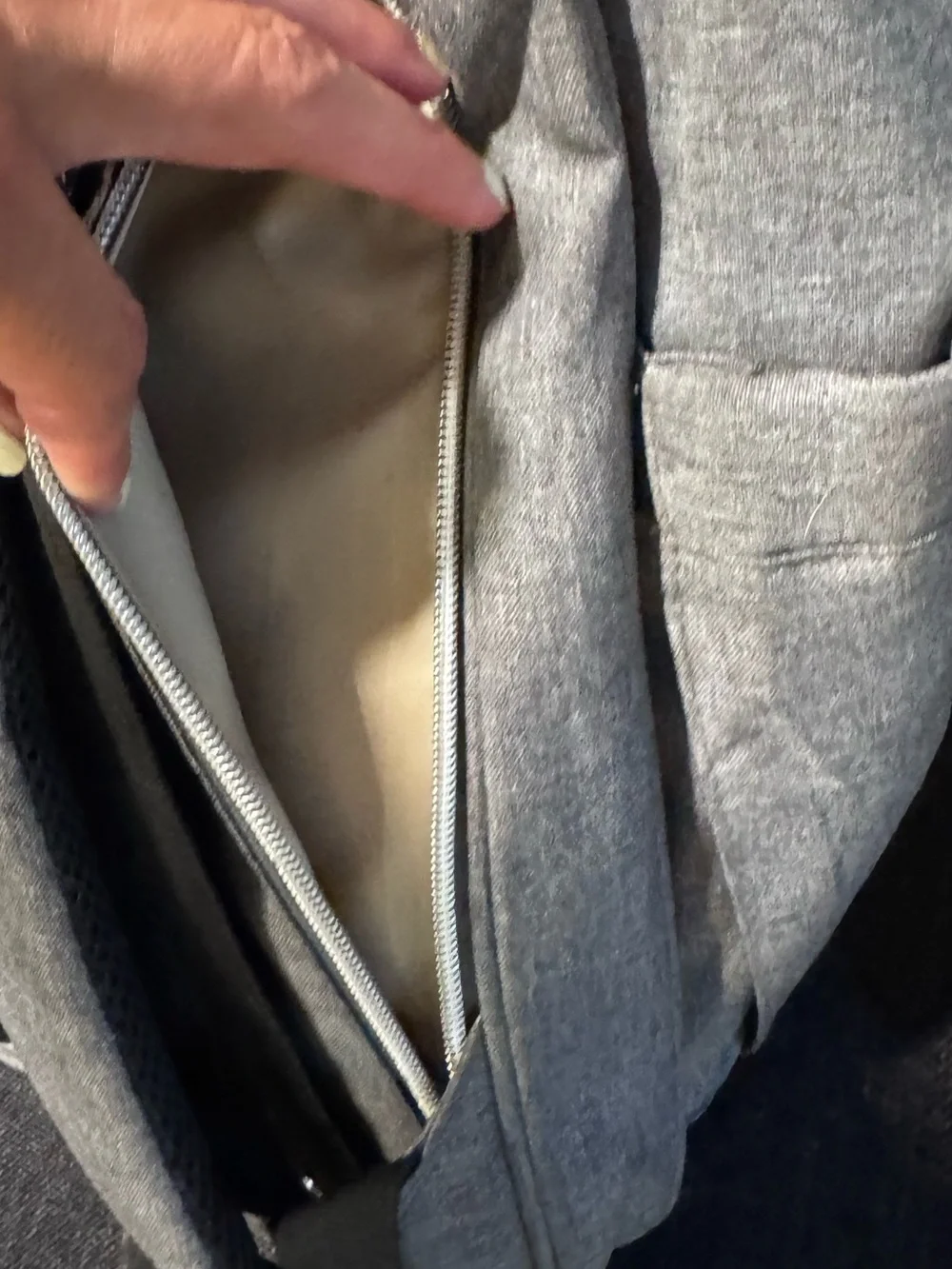 Compact All-in-One Grey Diaper Bag Backpack